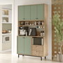 Hanah Home Armario Multiusos RE7-SY Roble y Verde